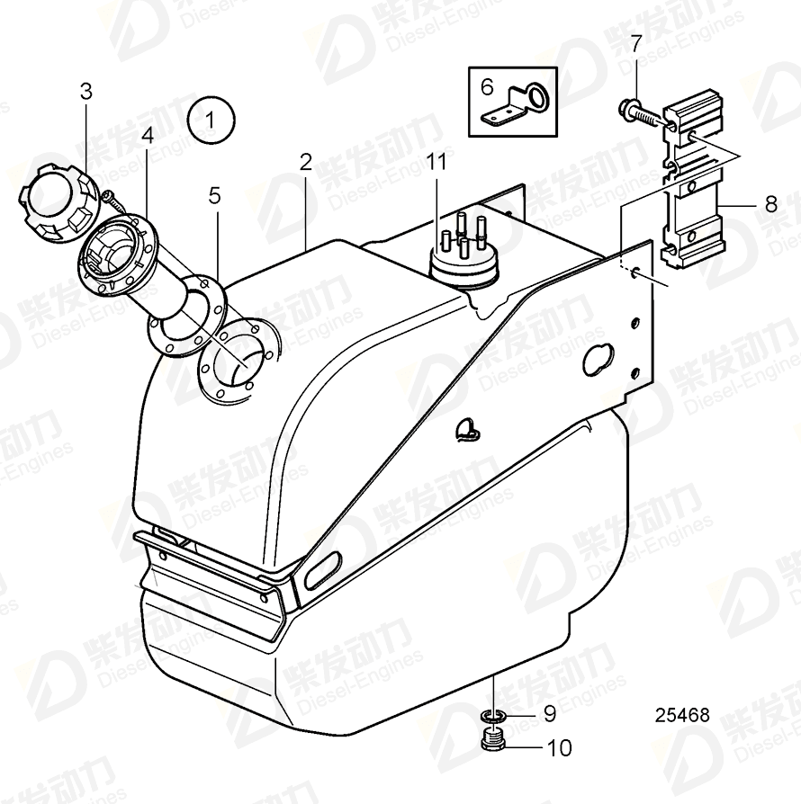 VOLVO Rubber washer 21147633 Drawing